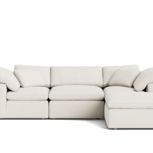 Movie Night 4-Piece Modular Sectional Cream Linen